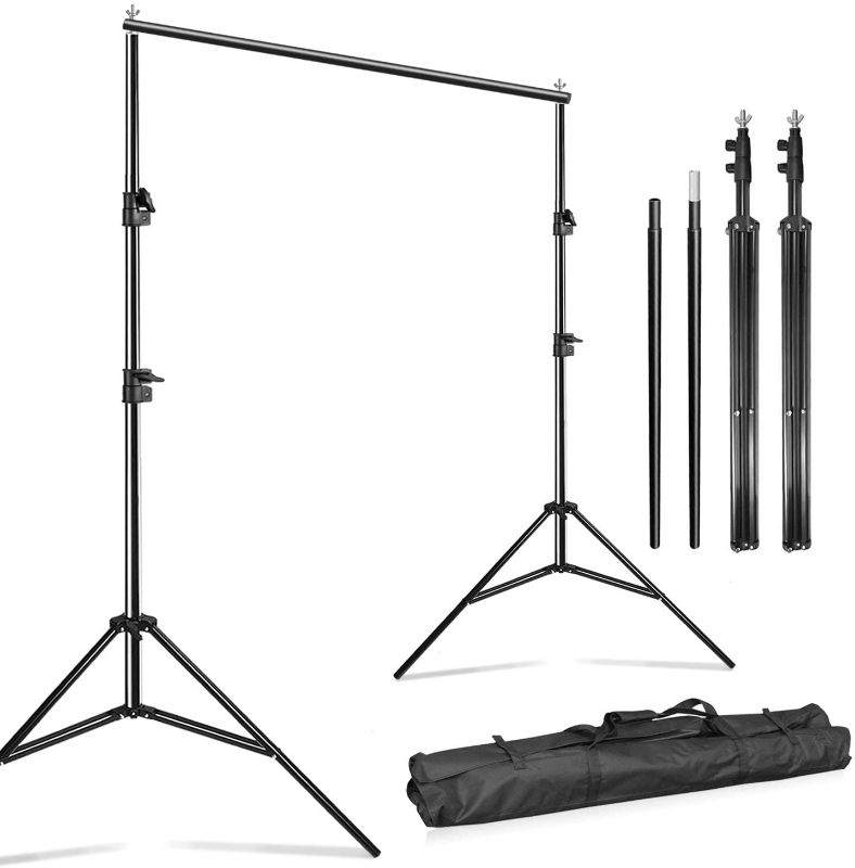 Photo 1 of **USED**, **PREVIOUSLY OPENED**
Julius Studio 10 Feet Wide Photography Photo Muslin Background Support Stand Backdrop Crossbar Kit, Backdrop Support Stand with Carry Bag, JSAG576