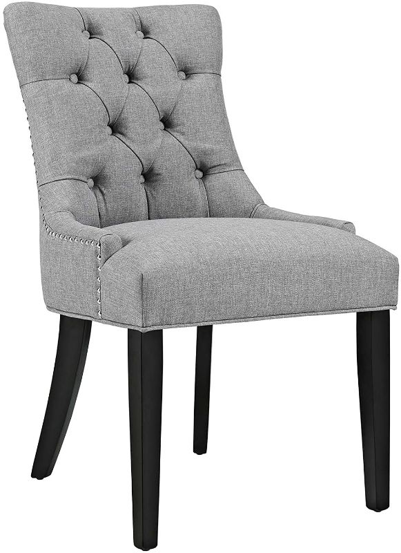 Photo 1 of **NEVER USED**
Modway Regent Modern Elegant Button-Tufted Upholstered Fabric with Nailhead Trim, Dining Side Chair, Light Gray