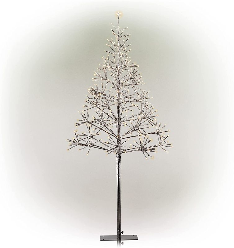 Photo 1 of Alpine Corporation CRD111S-SL Festive Silver Christmas LED Lights, Artificial Tree Holiday décor
