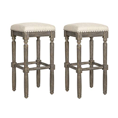 Photo 1 of **NEVER USED**
Ball & Cast Kitchen Counter Pub-Height Barstool 30 Inch Seat Height Taupe with Brush Grey Set of 2
