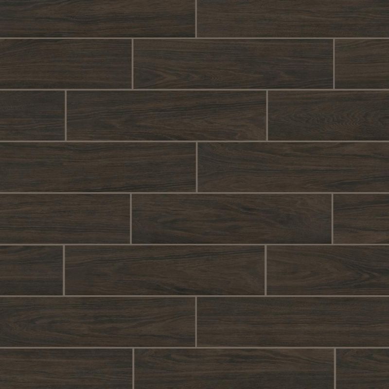 Photo 1 of **DAMAGED**
Burlington Walnut 6 in. x 24 in. Porcelain Floor and Wall Tile (14 sq. ft. / case) (22 CASES)
***SOME BROKEN OFF***
