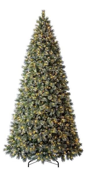 Photo 1 of 12 ft Sparkling Amelia Pine Pre-Lit Artificial Christmas Tree with 1300 Warm White Micro Fairy Lights
