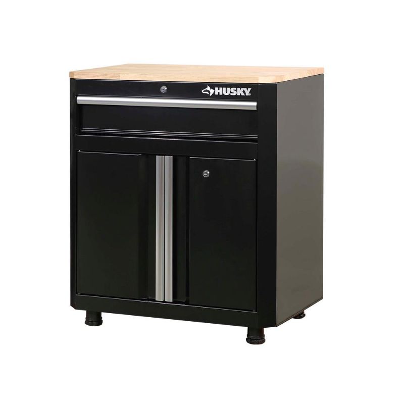 Photo 1 of **NEW**
Husky Ready-to-Assemble 24-Gauge Steel 1-Drawer 2-Door Garage Base Cabinet in Black (28 in. W X 33 in. H X 18 in. D)
