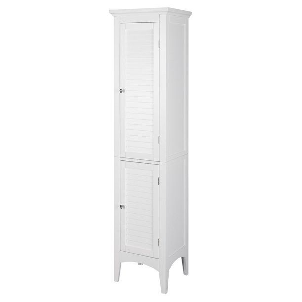 Photo 1 of **USED**
Elegant Home Fashions Sicily Linen Tower with 2 Shutter Doors, White
