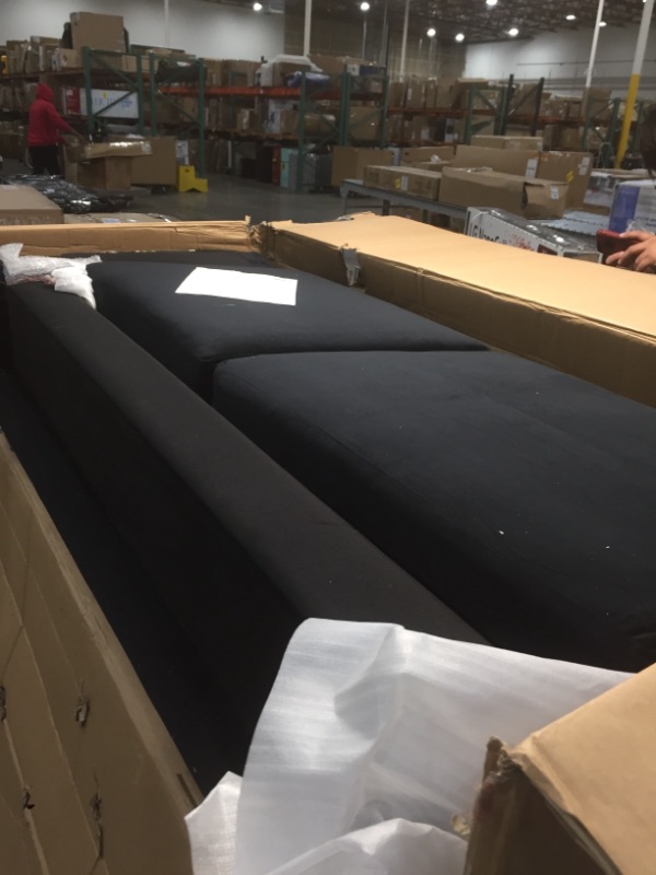 Photo 2 of **BOX 2 OF 2***, **INCOMPLETE**, **PARTS ONLY**
Velvet Upholstered L-Shape Sectional Sofa - Black