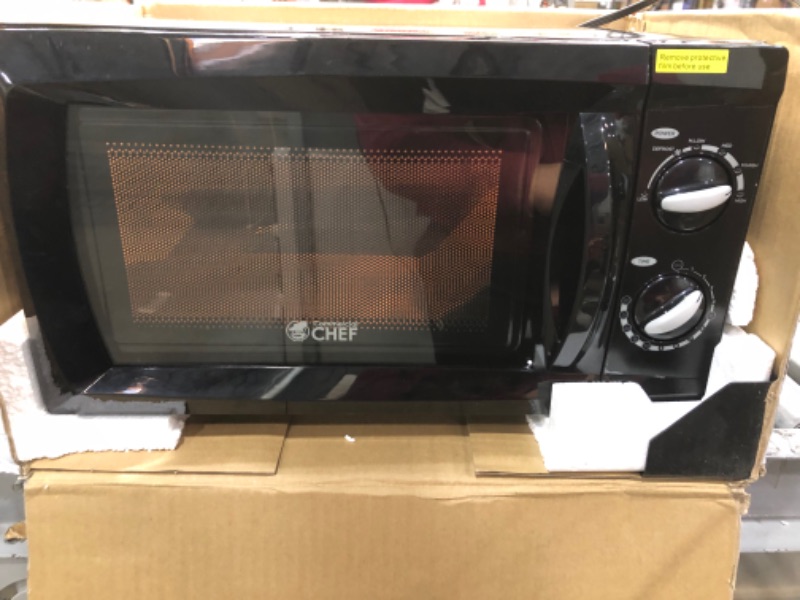 Photo 2 of Commercial Chef Countertop Microwave Oven, 0.6 Cu. Ft, Black
