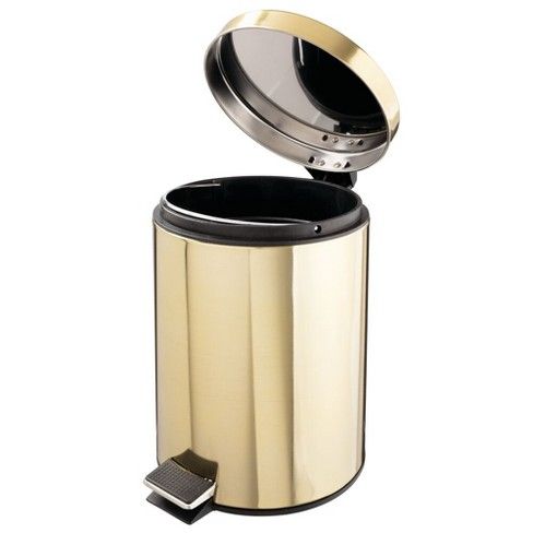 Photo 1 of (UNEVEN LEVER; DENTED SIDE)
mDesign Small Round Step Trash Can Garbage Bin, Removable Liner, 5L
