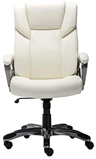 Photo 1 of **PARTS ONLY** Amazon Basics High-Back Bonded Leather Executive Office Computer Desk Chair - Cream