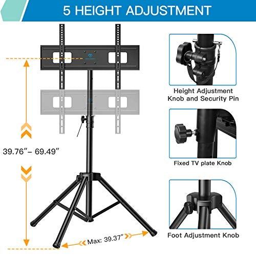 Photo 1 of (does not include flat plates)
PERLESMITH TV Tripod Stand-Portable TV Stand for 37-75 Inch LED LCD OLED Flat Screen TVs-Height Adjustable Display Floor TV Stand with VESA 600x400mm, Holds up to 110lbs PSTM2

