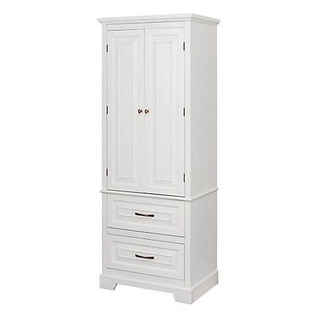 Photo 1 of (DAMAGED CORNERS/EDGES; SCRATCH/COSMETIC DAMAGES)
Elegant Home Fashions St. James Wooden Linen Tower Cabinet with 2 Drawers, White
