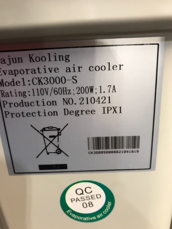Photo 1 of 3000 CFM 4-Speed Portable Evaporative Swamp Cooler for 600 sq. ft.
