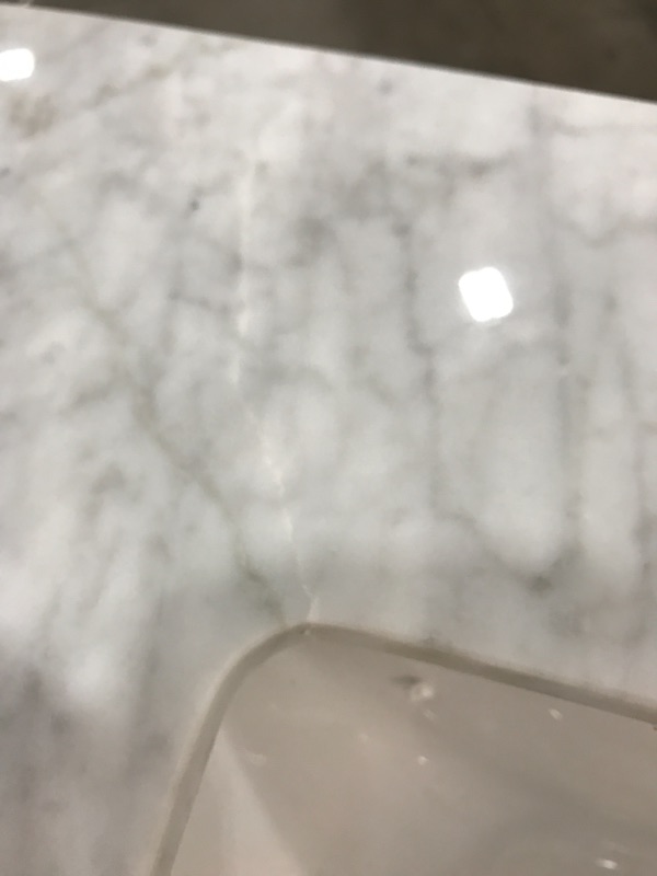 Photo 5 of (CRACKED SURFACES; PAINT CRACKING NEAR DRAWERS)
Home Decorators Collection Sonoma 36 in. W x 22 in. D Bath Vanity in Almond Latte with Carrara Marble Vanity Top in White with White Basin