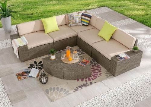 Photo 1 of (BOXES 1, 2, & 4 OF 4)
(MISSING BOX 3 TO COMPLETE SET)
****THIS IS NOT A COMPLETE SECTIONAL SET*****
6-Piece Wicker Outdoor Sectional Set with Beige Cushions
