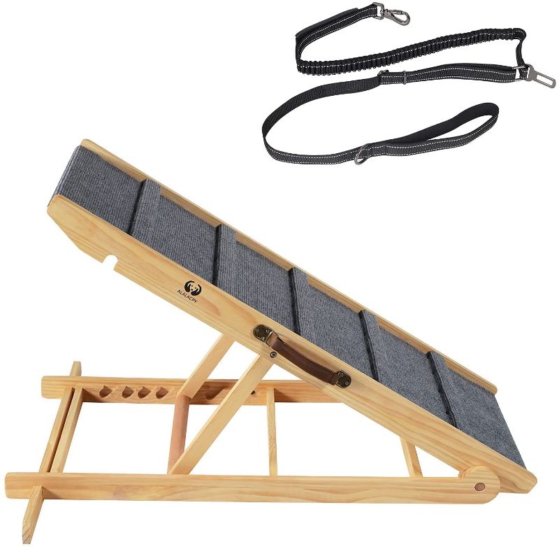 Photo 1 of 2 Bundled Goods Suitable for Medium and Large Dogs, Wooden high-Traction pet ramps and Heavy-Duty Dog leashes for Large and Medium Dogs
MISSING LEASH.