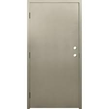 Photo 1 of 36 in. x 80 in. DKS Flush Primed Steel Left Hand/Outswing Prehung Commercial Door and Frame with Hardware
