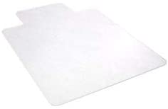 Photo 1 of Deflecto EconoMat Chair Mat with Lip, For Hard Floors, Straight Edge, 45" x 53", Clear
