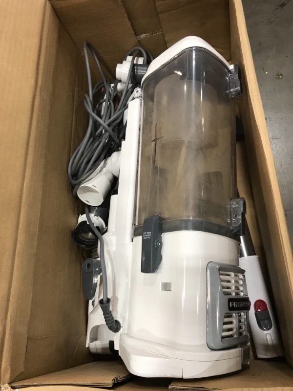 Photo 2 of Shark NV356E S2 Navigator Lift-Away Professional Upright Vacuum with Pet Power Brush and Crevice Tool, White/Silver DIRTY.