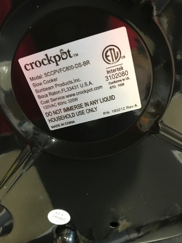 Photo 1 of Crock Pot Slow Cooker|8 Quart Programmable Slow Cooker with Digital Countdown Timer, Black Stainless Steel - SCCPVFC800-DS
