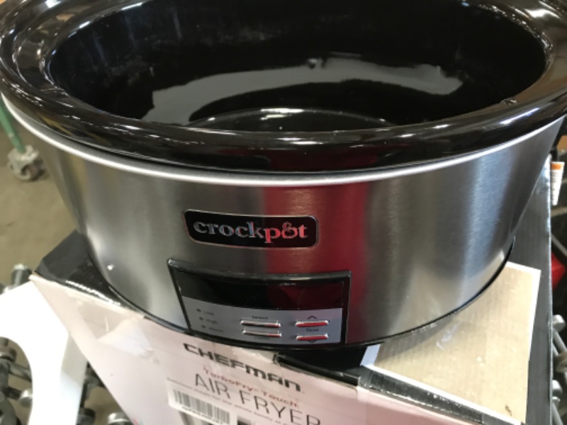 Photo 1 of Crock Pot Slow Cooker|8 Quart Programmable Slow Cooker with Digital Countdown Timer, Black Stainless Steel - SCCPVFC800-DS
