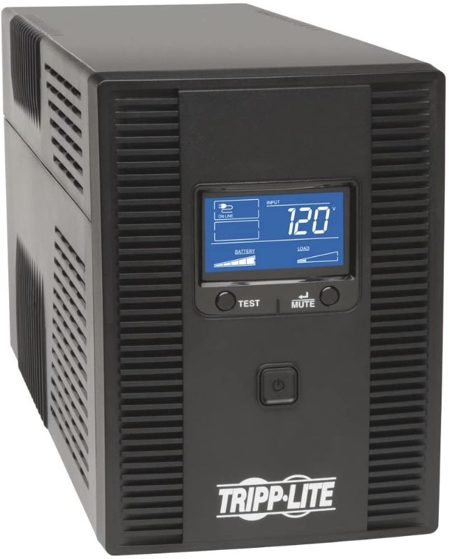 Photo 1 of Tripp Lite SMART1300LCDT 1300VA UPS Battery Backup, AVR, LCD Display, 8 Outlets, 120V, 720W, Tel & Coax Protection, USB