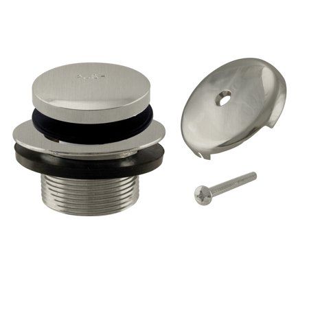 Photo 1 of 1-1/2 in. NPSM Tip Toe Tub Trim Set with 1-Hole Overflow Faceplate, Satin Nickel
