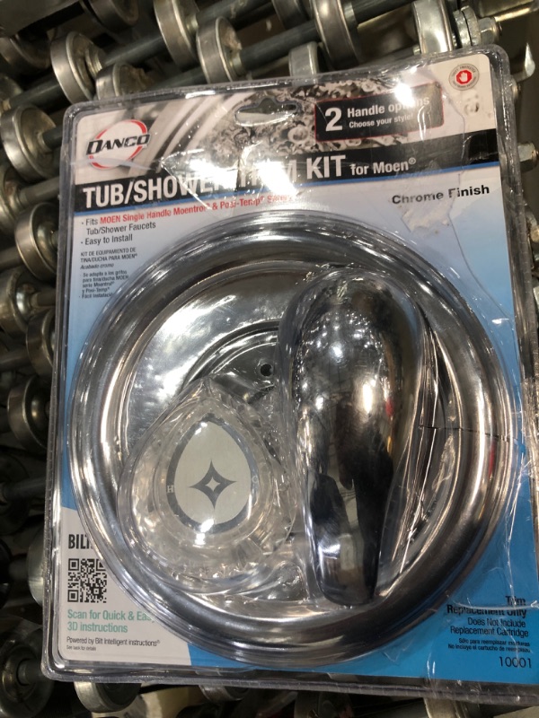 Photo 2 of 1-Handle Valve Trim Kit in Chrome for MOEN Tub/Shower Faucets (Valve Not Included)
