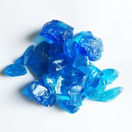 Photo 1 of Crystal Turquoise Fire Glass Rocks 10lb
