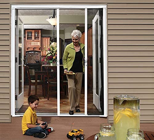 Photo 1 of Cool Genius Retractable Screen Door for Double Door (Short {Width (68" to 72") x Height 78", White)
