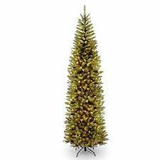 Photo 1 of 10 ft. Kingswood Fir Pencil Artificial Christmas Tree with Clear Lights
