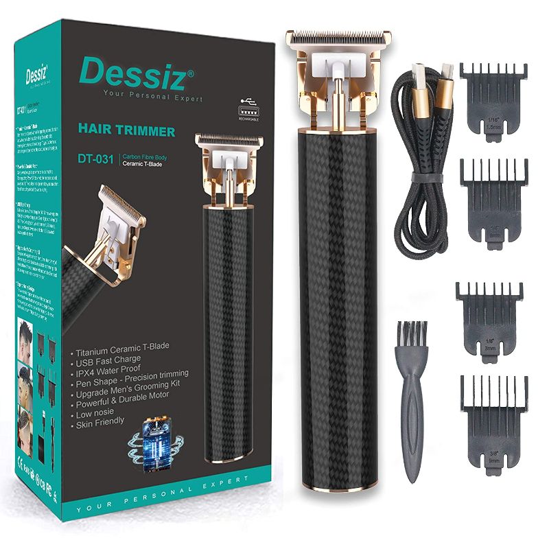 Photo 1 of Dessiz Electric Carbon Fibre Outliner Hair Trimer With Ceramic TBlade, Man Hair Clippers and Veard Trimmer
