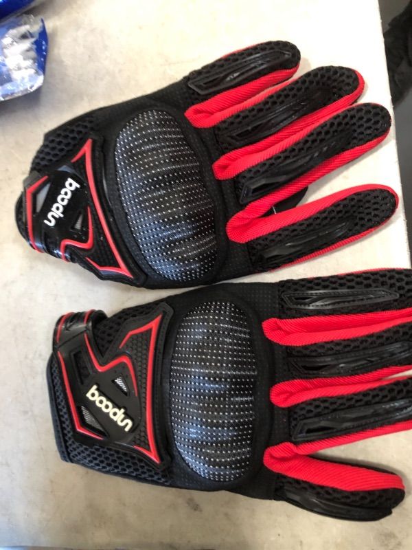 Photo 1 of BOODUN Motorcycle Riding Gloves for Men and Women, Breathable Motorbike Gloves Knuckle Protection, for Climbing, Road Racing, Motocross size large
