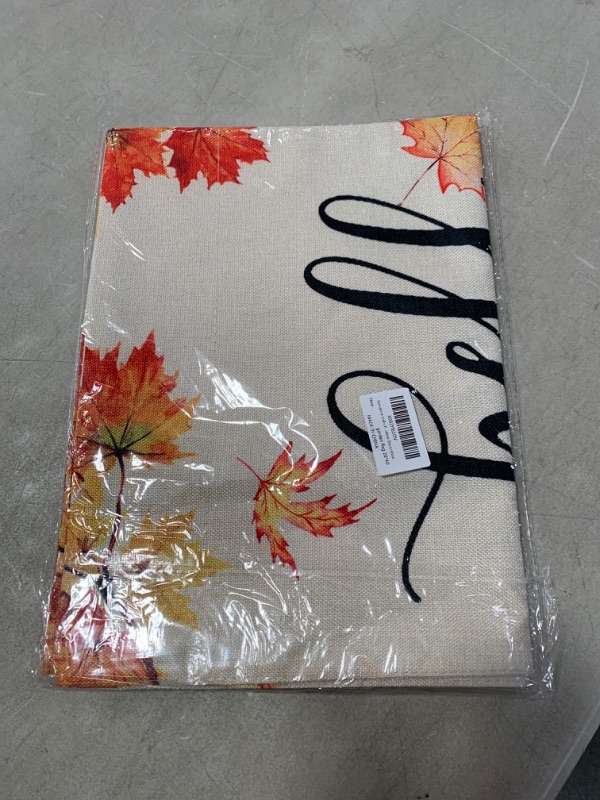 Photo 1 of 2 Pack Fall Garden Flag, Double Sided Happy Fall Burlap House Flags 12x18 
as is styles vary 