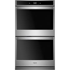 Photo 1 of 30 in. Smart Double Electric Wall Oven with Touchscreen in Stainless Steel
