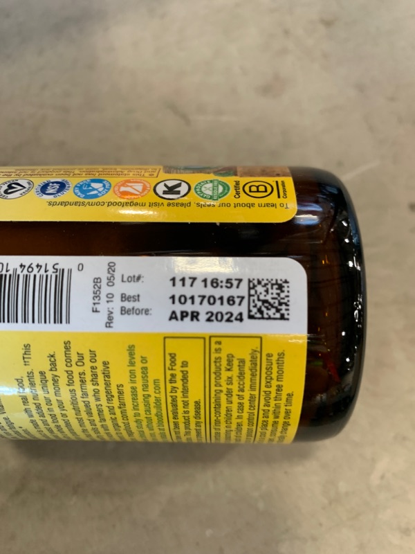 Photo 1 of MegaFood Blood Builder - Iron Supplement for Energy Support with Vitamin B12 and Folic Acid - No Nausea or Constipation - 30 Tablets
AS IS EXPIRES APRIL 2024