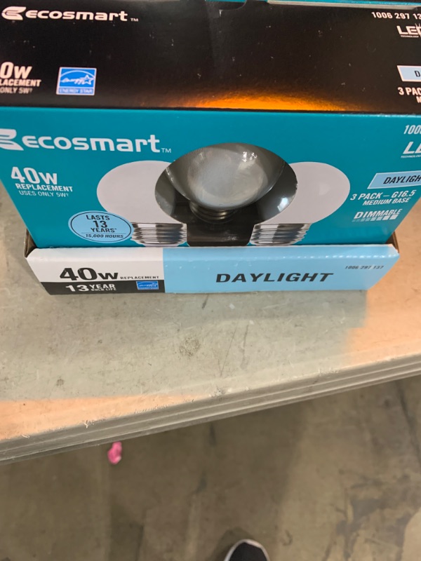 Photo 2 of 40-Watt Equivalent G16.5 ENERGY STAR and CEC Title 20 Dimmable Filament LED Light Bulb Daylight 5000K (4 3-Pack)
