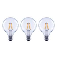 Photo 1 of 40-Watt Equivalent G25 Globe Dimmable ENERGY STAR Clear Glass Filament LED Vintage Edison Light Bulb Daylight (4 3-Pack)
