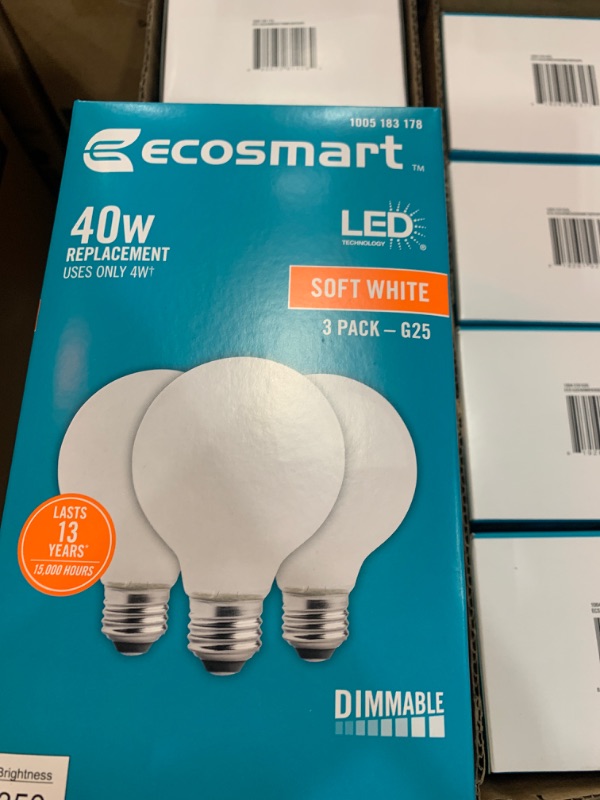 Photo 2 of 40-Watt Equivalent G25 Globe Dimmable ENERGY STAR Filament LED Vintage Edison Light Bulb Soft White (4 3-Pack)
