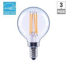 Photo 1 of 60-Watt Equivalent G16.5 ENERGY STAR and CEC Title 20 Dimmable Filament LED Light Bulb Bright White 3000K (4 3-Pack)
