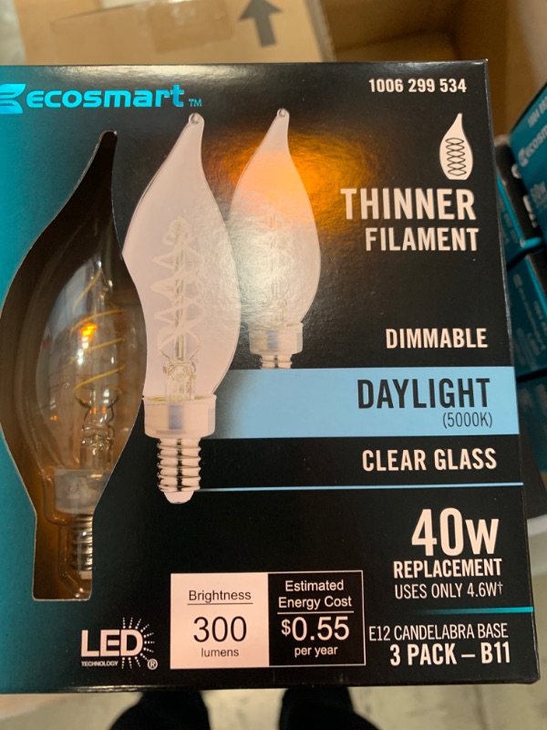 Photo 2 of 40-Watt Equivalent BA11 Dimmable Fine Bendy Filament LED Vintage Edison Light Bulb in Daylight 5000K (4 3-Pack)
