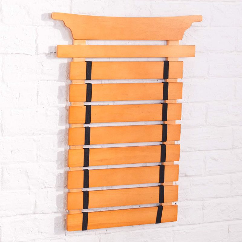 Photo 1 of KidKraft Martial Arts Wooden Belt Holder Hanging Display for 8 Belts (Unpersonalized) 24.5 Inch
