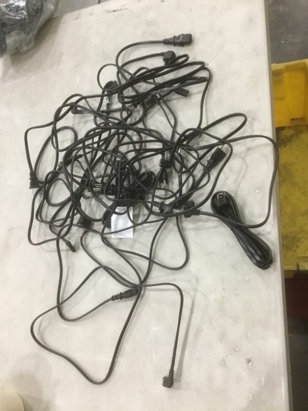 Photo 1 of Bundle of 12 assorted TV and monitor power cords, sold as is, no refunds