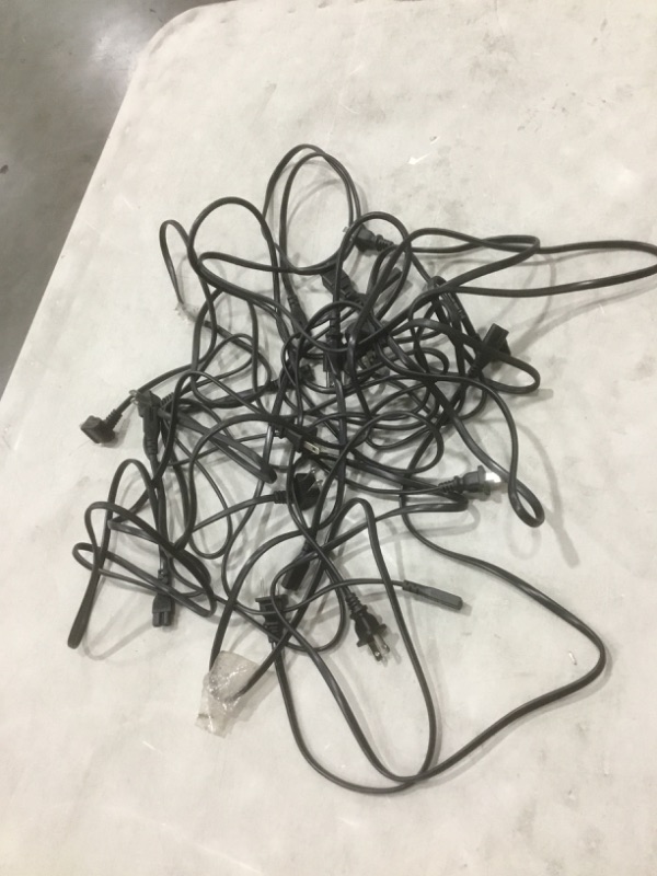 Photo 1 of Bundle of 10 assorted TV and monitor power cords, sold as is, no refunds