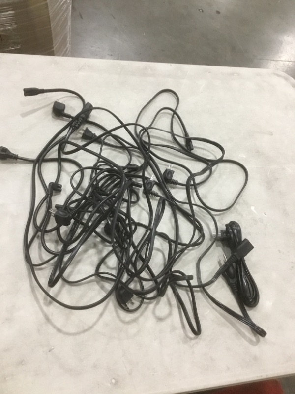 Photo 1 of Bundle of 10 assorted TV and monitor power cords, sold as is, no refunds