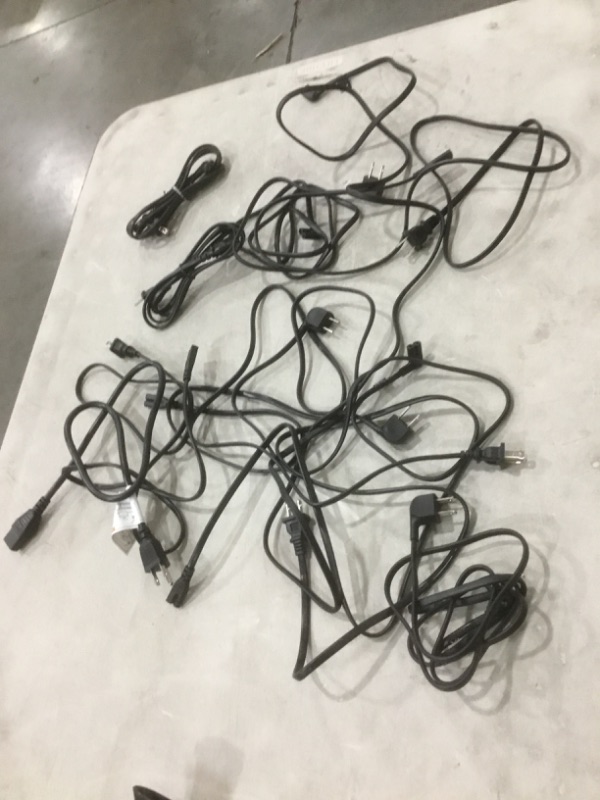 Photo 1 of Bundle of 10 assorted TV and monitor power cords, sold as is, no refunds