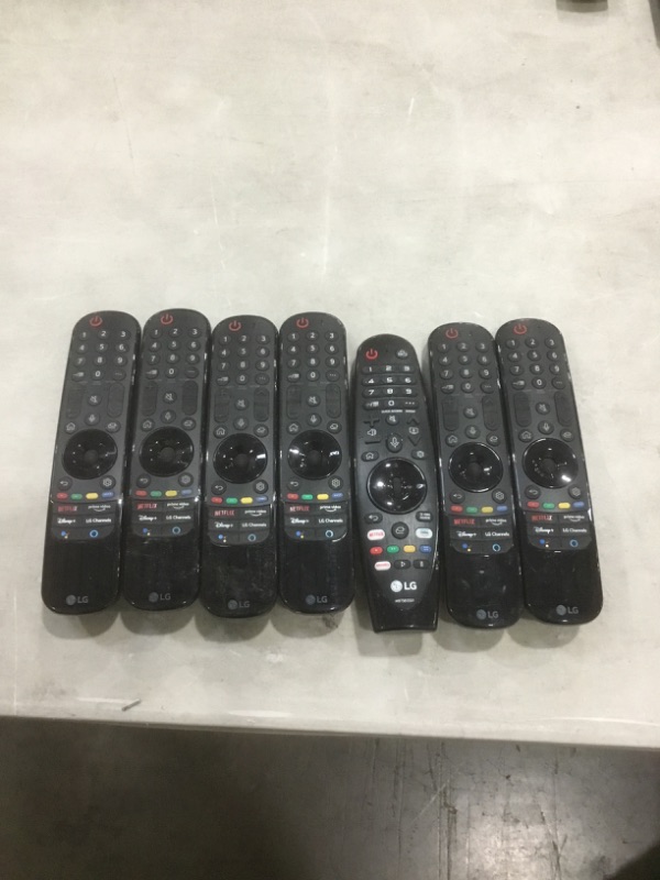 Photo 1 of Bundle of seven assorted LG Smart TVMagic remotes Nonrefundable, sold as is