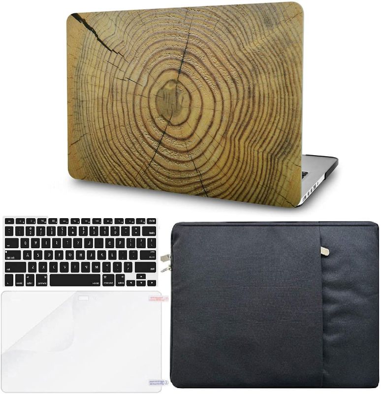 Photo 1 of KECC Compatible with MacBook Air 13 inch Case 2020 2019 2018 Release A1932 + Touch ID Protective Plastic Hard Shell + Keyboard Cover + Sleeve + Screen Protector (Cracked Wood)
