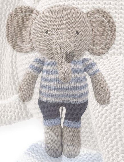 Photo 1 of Cuddle Me Landon Knitted Plush Elephant

