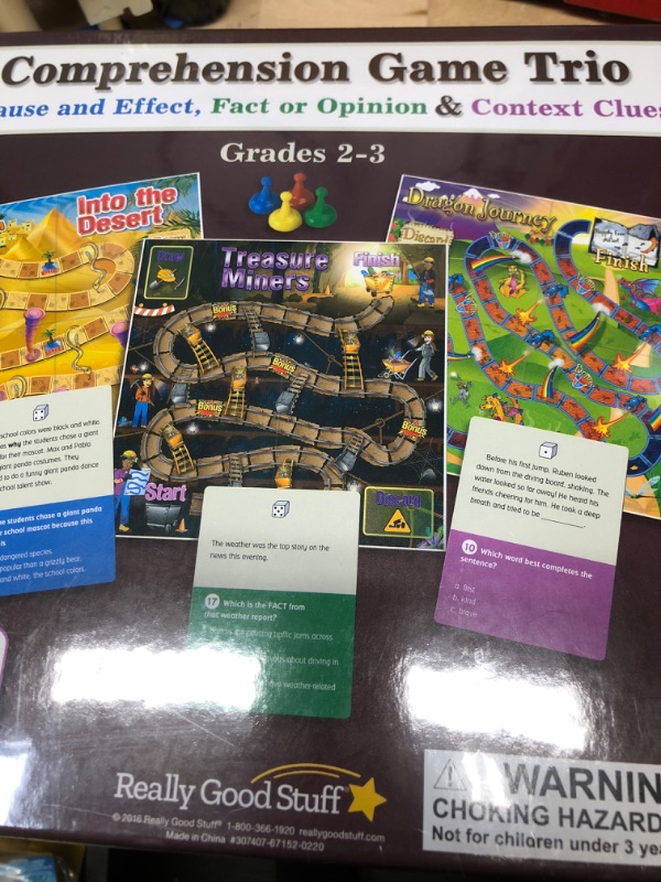 Photo 2 of Comprehension Game Trio: Cause and Effect, Fact or Opinion & Context Clues - Grades 2-3
