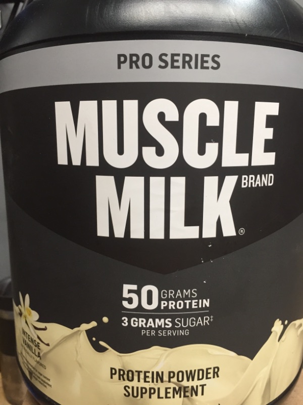 Photo 2 of ****NON-REFUNDABLE***
BEST BY DATE 04/2022
Muscle Milk Pro Series Protein Powder, Intense Vanilla, 50g Protein, Amazon Exclusive, 5 Pound, 28 Servings
