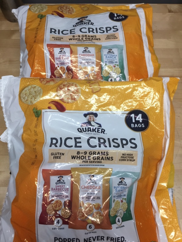 Photo 2 of ****NON-REFUNDABLE****
BEST BY DATE 11/29/2021
Quaker Rice Crisps Savory Variety Pack, 28 Count
